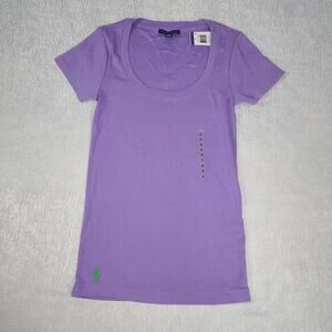Ralph Lauren scoop neck longline Y2K vibes women's tshirt purple Size Small